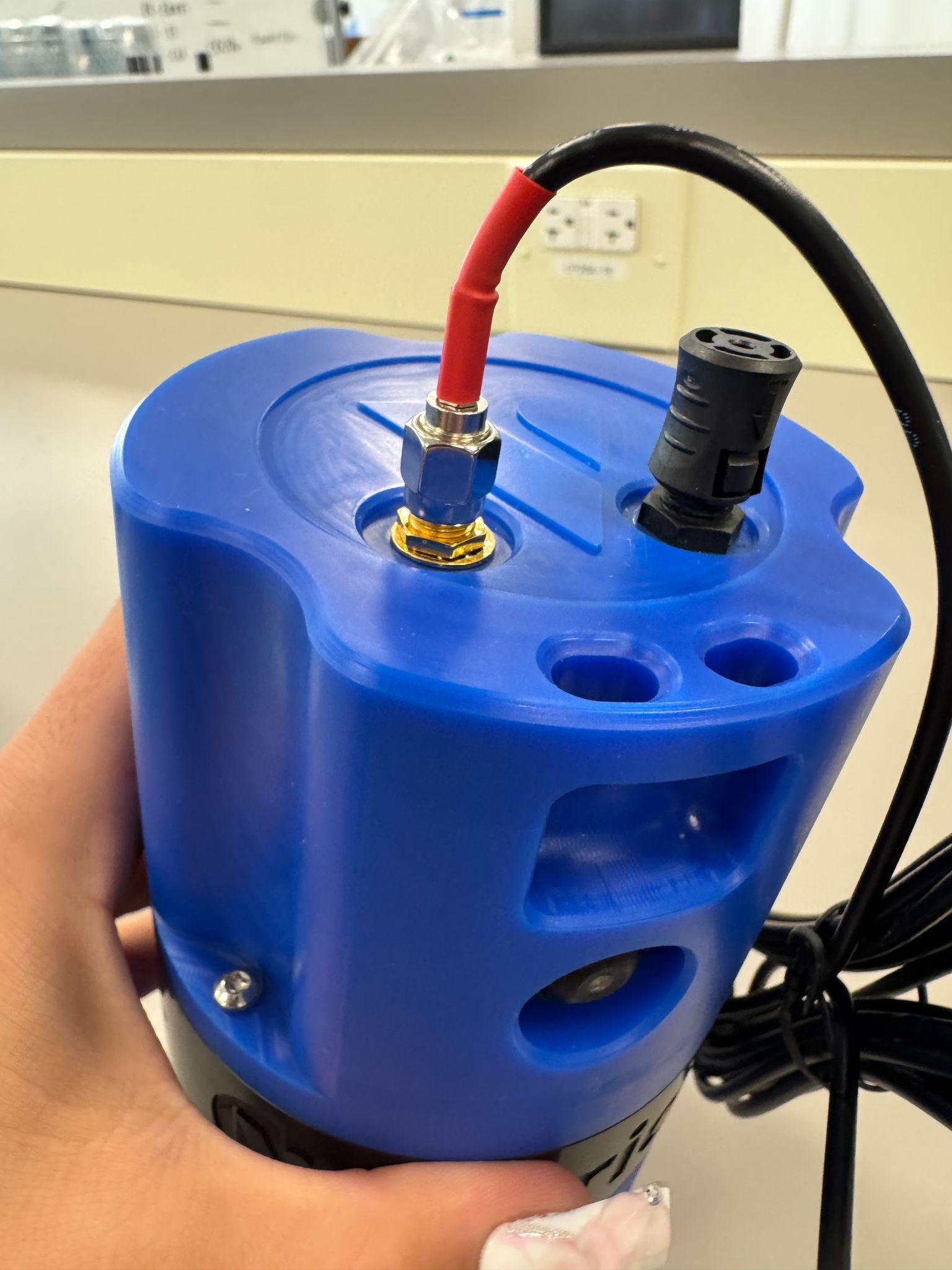 Wired antenna attached to sensor